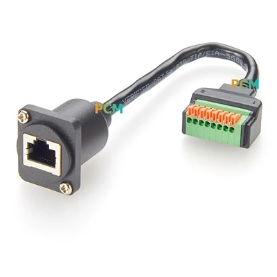 D-Typ RJ 45 8 P8C weiblich bis 8 Pin-Klemme Bulkhead-Koppler