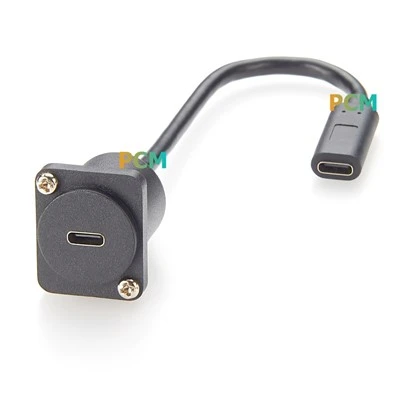 D Typ USB3.1 Typ C Panel Mount Doppelpass Frauen zu Frauen Kabel