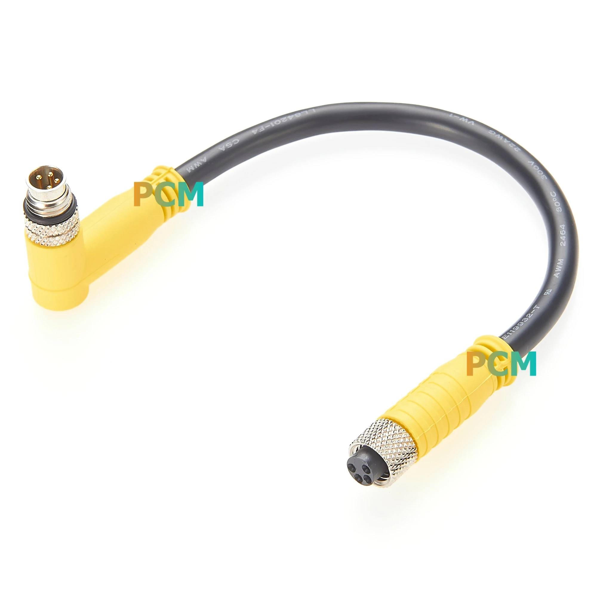 M8 -Stecker 4p weiblich bis 90 Grad rechtwinkel männliches Kabel