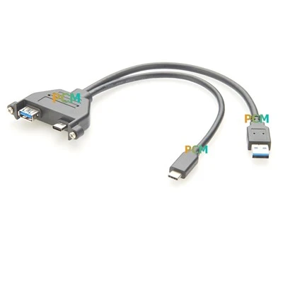 Panel Mount MOUNT USB 3.0- und Typ-C-Dual-Port-Kabel